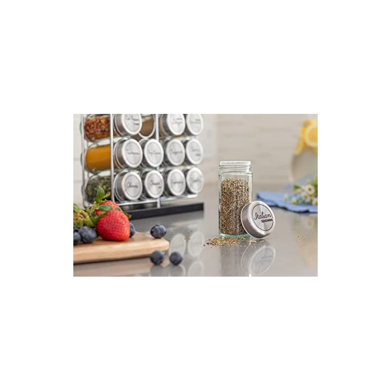 Orii Spice Labels - Clear Round - 160 Pre-Printed +20