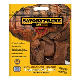 Savory Prime 52 Rawhide Chips Beef 2"X6" Bag Dog Treats, 2Lb