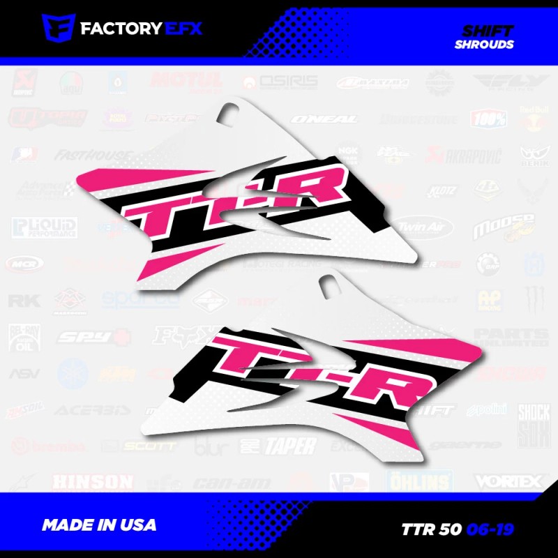 Factory EFX White & Pink Shift Racing Graphics Kit fits