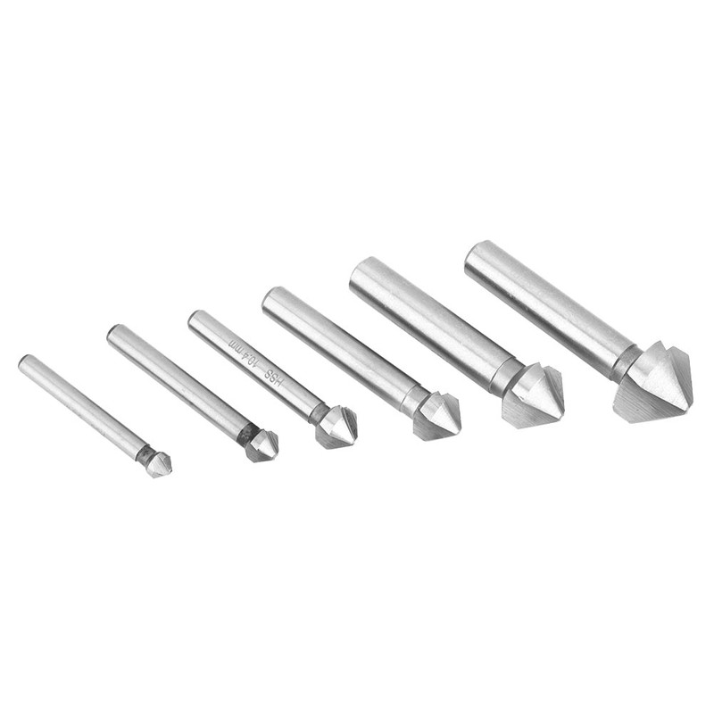 6 Pcs Chamfering Blade HSS Full Ground Woodworking 3 Flute