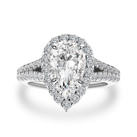 Maxinejewelry 3.5CT Pear Shaped Engagement Ring,CZ Simuletaed Diamond Promise Ring for Women in Sterling Silver (White Gold, 6)