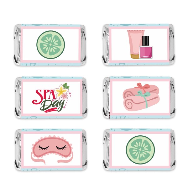 DKCTQU Spa Party! Candy Bar Wrappers - Sweet Pink Princess