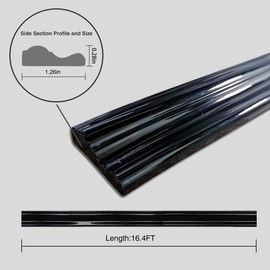 COLAMO 16.4FT Black Peel and Stick Trim Caulk Strip,Flexible Self Adhesive Moldings & Trims for Wall/Mirror/Ceiling/Window and Door Frame,Stick on Backsplash Tile Trimming,Side Body Trim