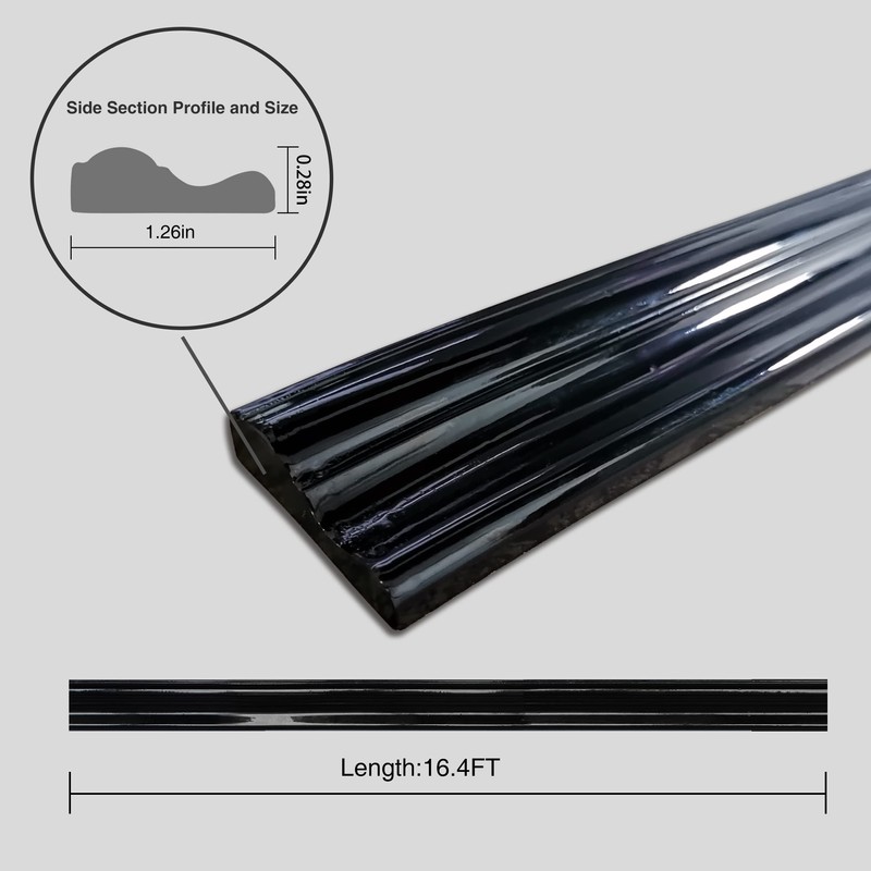 COLAMO 16.4FT Black Peel and Stick Trim Caulk Strip,Flexible Self