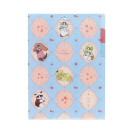 Sunstar Stationery 763026 mofusand x Sanrio Characters Clear File, A5, 3P, Retro Frame, Multiple Pockets, 3 Pockets, Storage, Organization