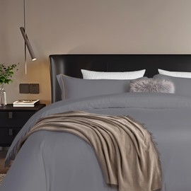 Sophia & William Cooling King Duvet Cover Set, Viscose Derived from Bamboo Comforter Cover Set, 1 Duvet Cover with 2 Pillowcases, Gray