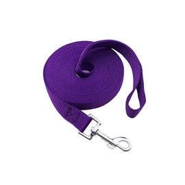 Nylon Training Dog Leash for Small Medium Large Dogs, 15ft 20ft 30ft 50ft Long Leash Dog/Puppy Lead for Obedience Recall Training, Camping (1" x 15ft, Purple)