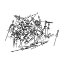 Motoforti Dome Head Large Flange Blind Rivets 5mm Grip Diameter 16mm Grip Length 9.35mm Flange Diameter Stainless Steel Carbon Steel Silver Tone 50 Pcs