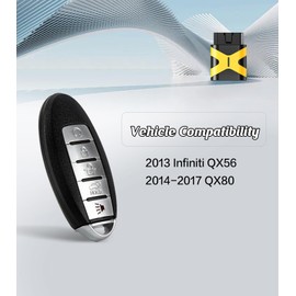 Remote2program Keyless Entry Fob Flip Remote Control Self Programmble Car Key Replacement for 2013 Infiniti QX56/2014-2017 QX80 with FCC: CWTWB1G744 (CWTWB1G744/Self Programmable Remote)