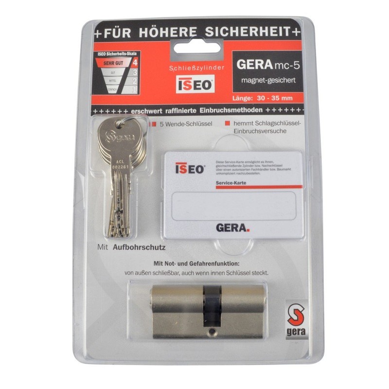 Gera mc-5 6500 Locking Cylinder 30-35 mm 5 Keys Magnet