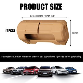 ZNDAW 2 PCS Car Seat Belt Buckle Covers, Anti-Scratch Silicone Safety Belt Clip Buckle Protector, Vehicle Interior Seatbelt Buckle Guard Protective Sleeve for Cars Vans Trucks (Brown)
