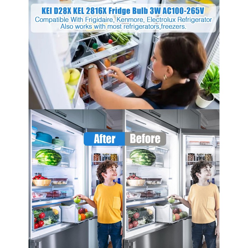 wossluck for Frigidaire Light Bulb Replacement KEI D28X KEL 2816X