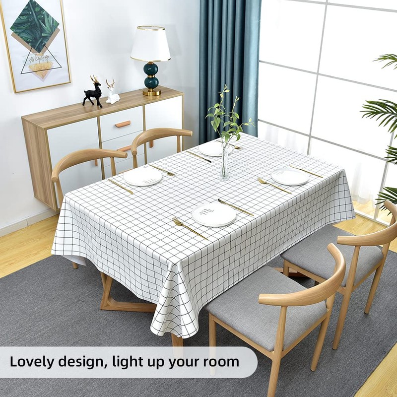 Plenmor Table Cloth Wipeable Tablecloth PVC Plastic Wipe Clean Waterproof