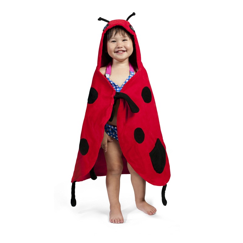 Kidorable Ladybug Infant Towel, Red, 0-3 Years