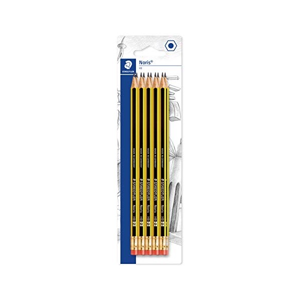 STAEDTLER 122-2BK10D Noris HB Eraser-Tip Pencil (Blister of 10)