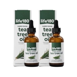 Life180, Tea Tree Suero Facial para control de grasa y acn, para todo tipo de piel, 2 frascos de 52 ml, 104 mililitro, 2                              