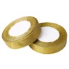 2 Pack Gold Organza Christmas Ribbon,25 Yards 20mm Wide Glitter