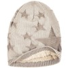 Compagno Stars Winter Warm Lined Beanie Woven Pattern One Size