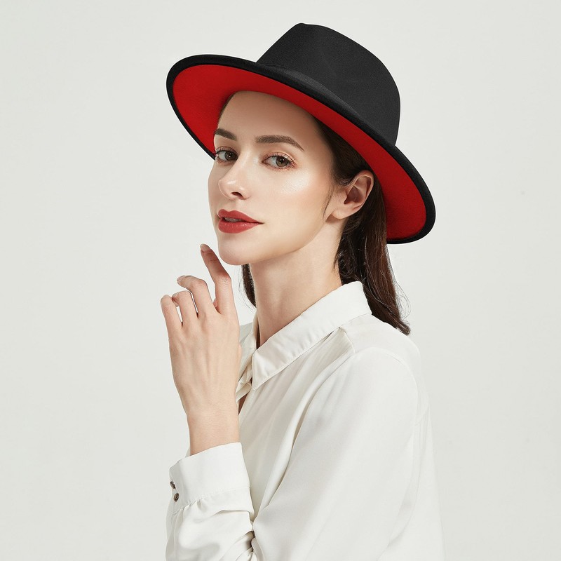 SAJUZEN Womens & Mens Fedora Hats, Wide Brim Fedora Hats