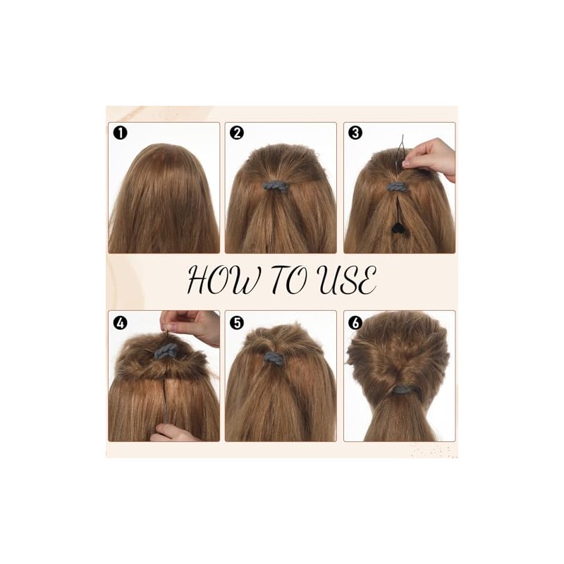 20Pcs Quick Topsy Beader Hair Set, Black Hair Loop Threader