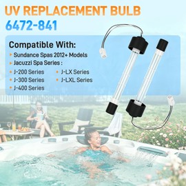 Sejaede 6472-841 Hot Tub UV Bulb Replacement for Clear Ray XL, Compatible with Jacuzzi J-200 J-300 J-400 J-LX and Sundance Spas, 2 Pack