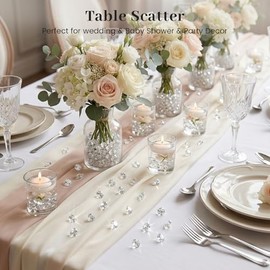 FUTUREPLUSX Diamantes de cristal acrílico, 2000 unidades de 8 mm para mesa de boda, confeti, cuentas de jarrón de diamante para centro de mesa, relleno de jarrones, decoraciones de despedida de soltera