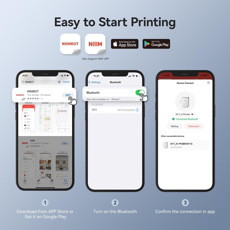 NIIMBOT D11 Upgraded Version Label Maker Machine with Tape, Mini