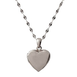 Honeycat Puffy Heart Locket Charm Necklace in Gold, Rose Gold, or Silver | Minimalist, Delicate (Silver)