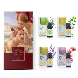 ABLOOM MOON Natural Essential Oil Blend Set, 4 Pack, Essential Oil Blends for Massage, Suitable for Aromatherapy, Massage, Gifts, Hair Care (Jasmine&Rosemary&Lavender&Rose)