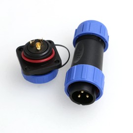 ZBLZGP HE21 3 Pin Aviation Connector Power Industrial Waterproof IP68 Male Plug and Female Socket Screw mount Connector for LED Lighting Power Equipment