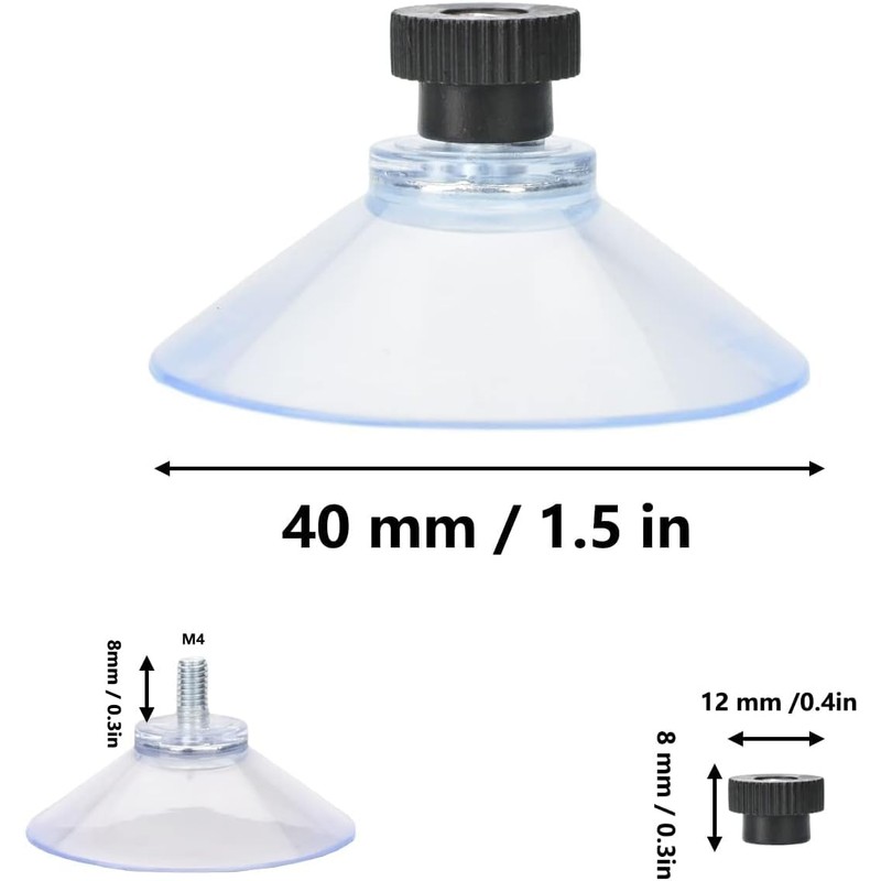 AccEncyc Suction Cup 40 mm Glass Suction Pads Clear PVC