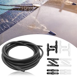 Windshield Washer Hose Kit, 4 Meter Universal Washer Fluid Hose with 12 Pcs Hose Connectors, Suitable for Most Car Windshield Fluid Tubing