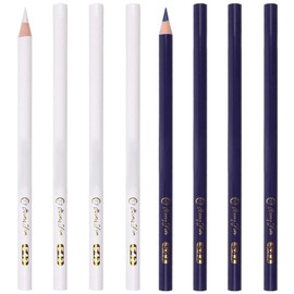 WERIGONI Pack of 8 Sewing Marking Pens, Tailor's Chalk Pen, Water Soluble Tailor's Chalk for Cutting Fabric, Garments, Wooden Case, Pencils
