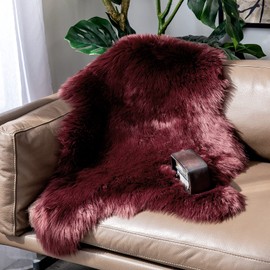 Miulee Faux Fur Rug Fluffy Soft Warm Modern Floor Mat Sofa Mat Faux Fur Deco Fur Irregular Bed Mat Wool Longhair Optics Cosy