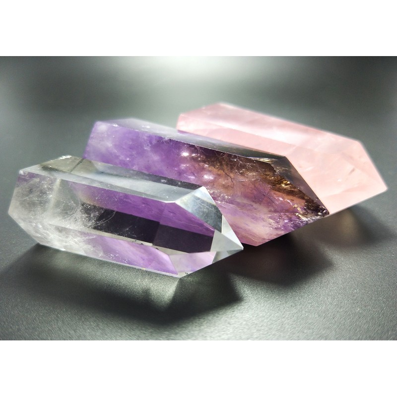 Mina Heal Healing Crystal Sticks Pointed Faceted Prism Bars for