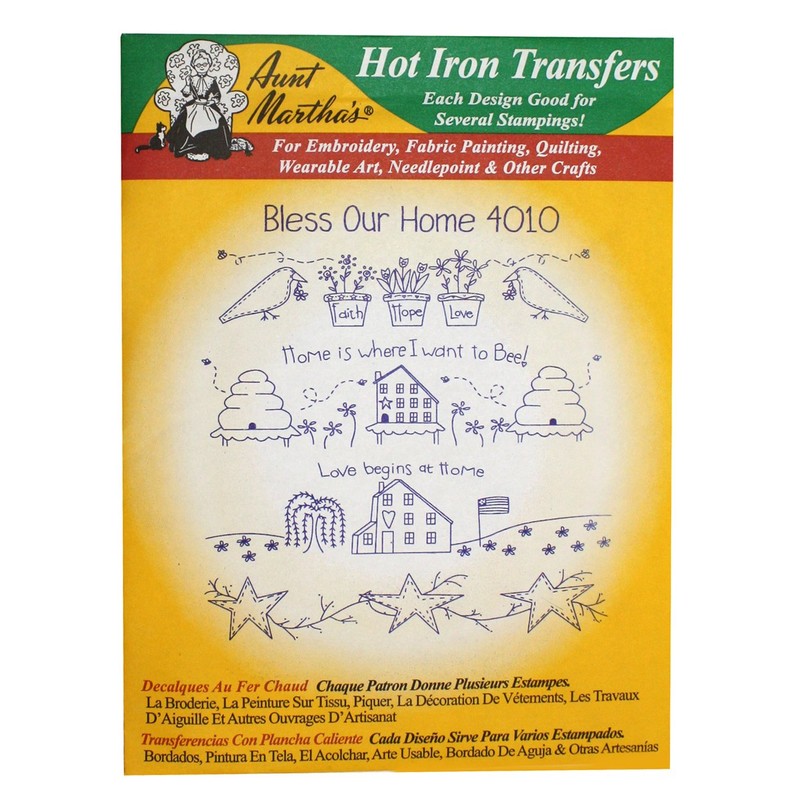Aunt Martha's Iron On Transfer Patterns for Stitching, Embroidery or
