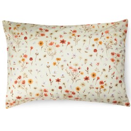 PinkZebra Pillowcase 35 x 40 cm 100% Cotton Pillow Case Oeko-Tex Standard 100 Covers with Zip Closure Flowering Meadow