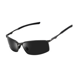 FEISEDY B1029 Men's Sunglasses, Polarized Sunglasses, UV400 Protection, Ultra Lightweight, Driving, Biking, Fishing, Black