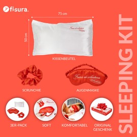 Fisura No Molestar Sleeping Set Consisting of: Satin Pillowcase (50x70cm) Soft Scrunchie and Relaxing Mask Special Gift for Women