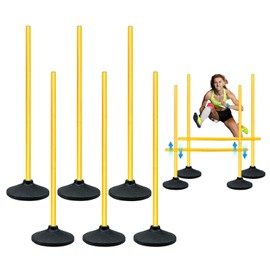 Oulores Soccer Agility Poles,Adjustable Height Hurdles,6PCS Soccer Training Poles with Rubber Base, Detachable Soccer Agility Training Equipment