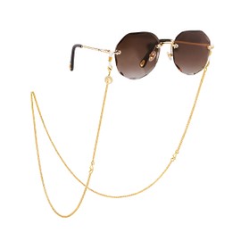 PEARLADA 18k Gold Tree of life Glasses Chain Triangle Sunglasses Strap CZ Reading Eyeglass Holder Eyewear Retainer Mask Lanyard Necklace