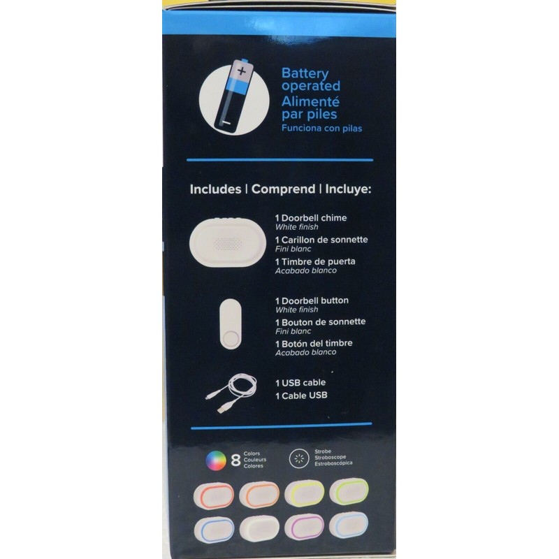Heath Zenith Doorbell Battery Wireless Kit USB Rechargeable 8 Color
