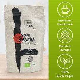 MatchaMagic Bio Sencha Tee - Japanischer Grüntee 80g - Lose Grüntee Blätter - aromatischer Sencha Grüntee - Sencha Grüner Tee - Alternative zu Matcha-Tee