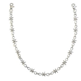 HARGIO Barbed Wire Wallet Chain, Barbed Wire, Silver, Pants Chain, Waist Chain, Belt Chain, Lock, Punk, Metal, No Gemstones