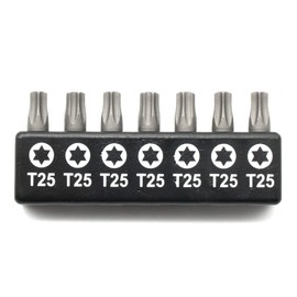 TMAX 7pc 1 Inch T25 Torx Bit Set - Quick Change Star Driver Bits for T25 (T-25) Screws and Heads