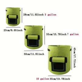 Multipurpose Potato Planting Bag, 1 Count Durable Vegetable Planting Bag, Garden Planting Growing Tool for Home Garden, Garden Supplies - Color: Green, Specification: 7gallon 30*35cm