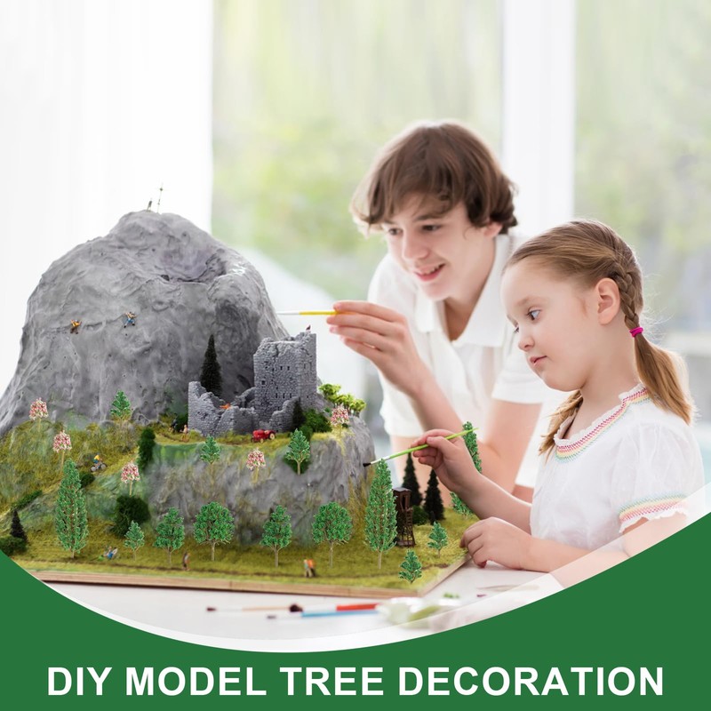 Jortmrd Pack of 38 Model Building Trees, Miniature Model Trees,