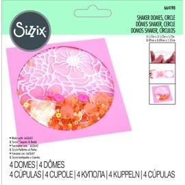Sizzix Shaker Domes 664190, Circle, 8.9 cm, Pack of 4, Clear, One Size