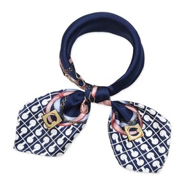 corciova Navy Belt Western Neck Scarf Men Neckerchief 21x21 Women Silk Hair Scarf Ladies Short Purse Scarf Headband Headscarf