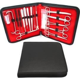 Estuche de disección quirúrgica con 20 piezas de acero inoxidable, ideal para prácticas de sutura. Perfecto para estudiantes de salud.